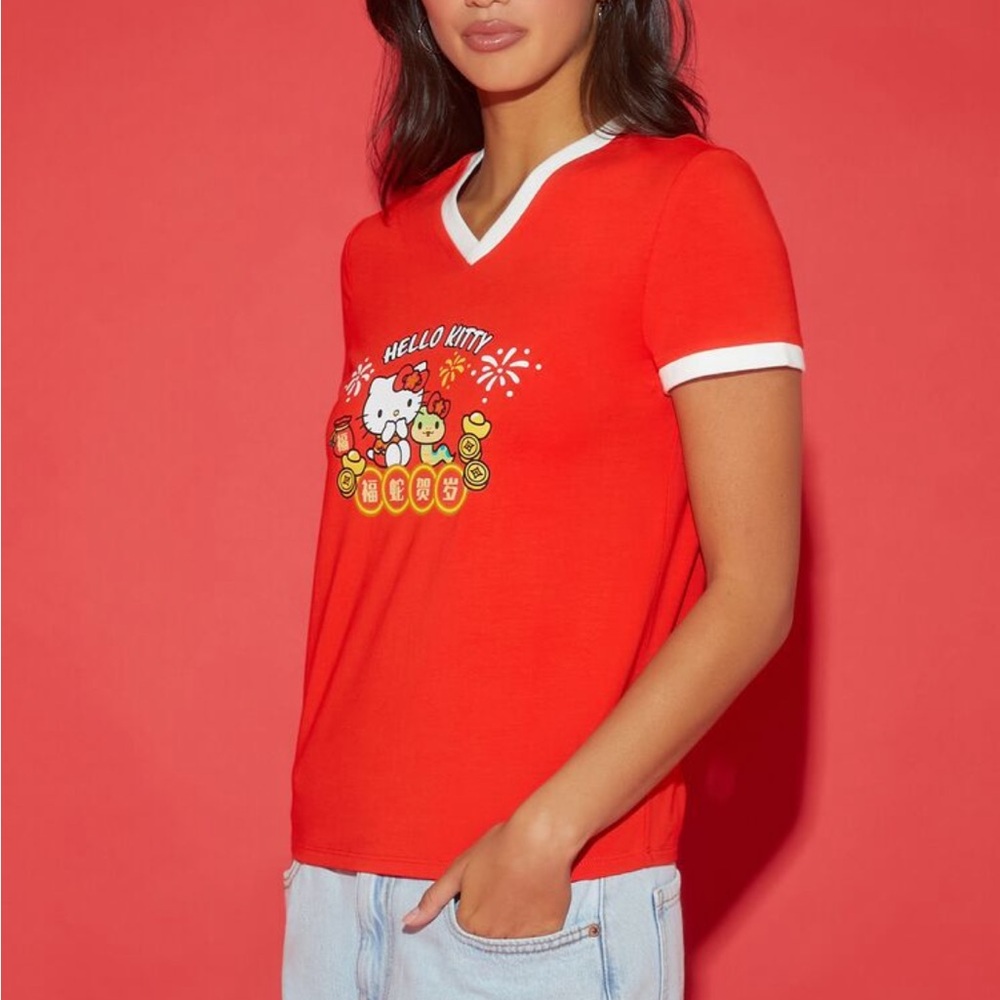 Hello Kitty Red Lunar New Year Graphic T-Shirt - Picture 2 of 16